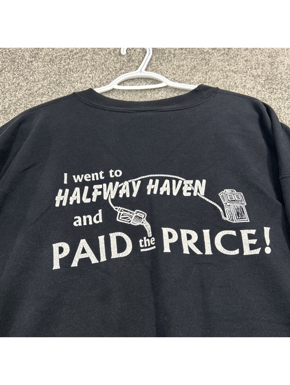 Halfway Haven Lodge Northern Ontario Black Graphic Crewneck Super Soft XL Unisex